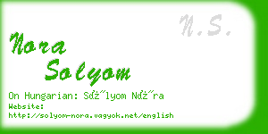 nora solyom business card